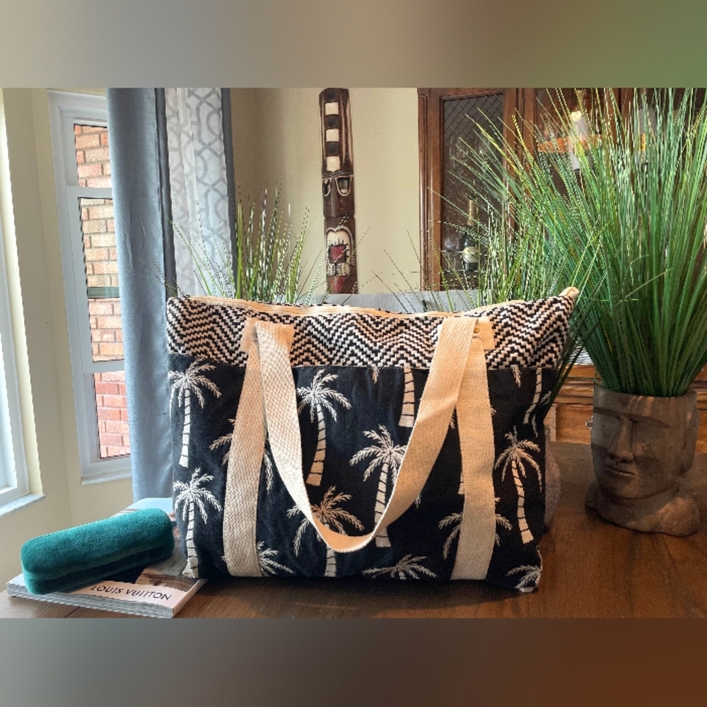 Boutique Miami Resort Beach Vacation Summer Tropical Palm Tree Bag ( NEW ) - Picture 6 of 9